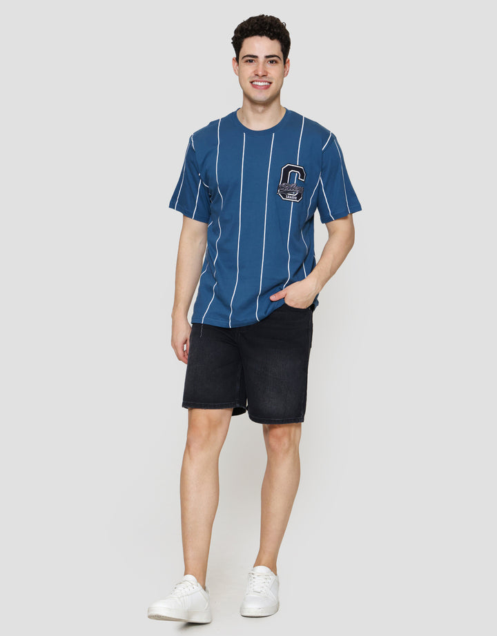 Nevada Print Theme VarsityKaos Lengan Pendek Pria