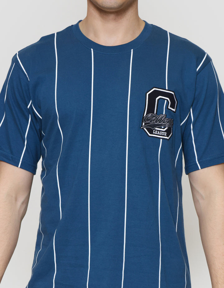 Nevada Print Theme VarsityKaos Lengan Pendek Pria