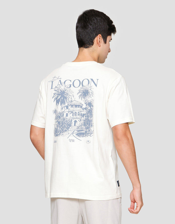 Nevada Back Print Summer Lagoon Kaos Lengan Pendek Pria 122320944
