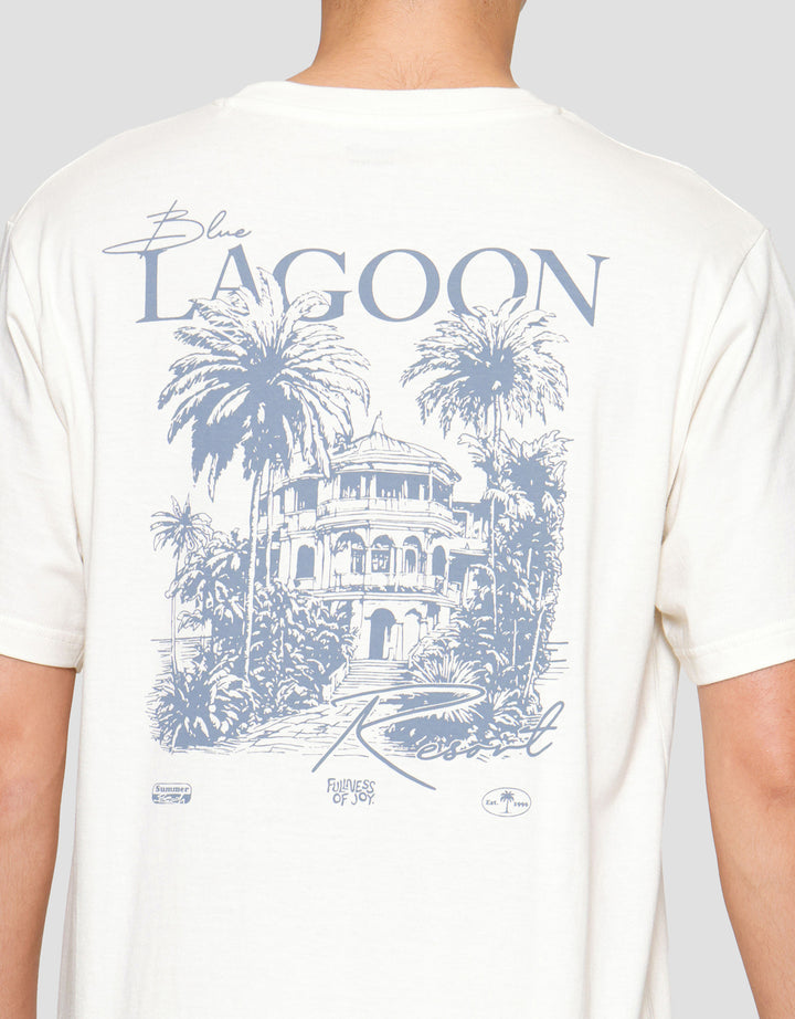 Nevada Back Print Summer Lagoon Kaos Lengan Pendek Pria 122320944