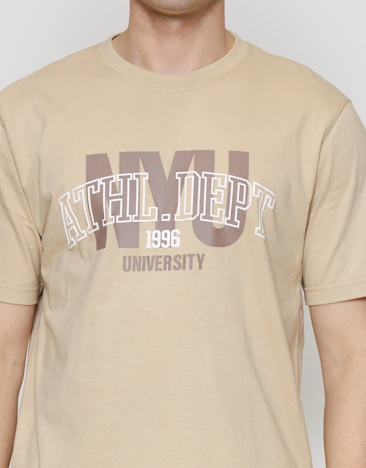 Nevada Theme Varsity Print Kaos Lengan Pendek Pria