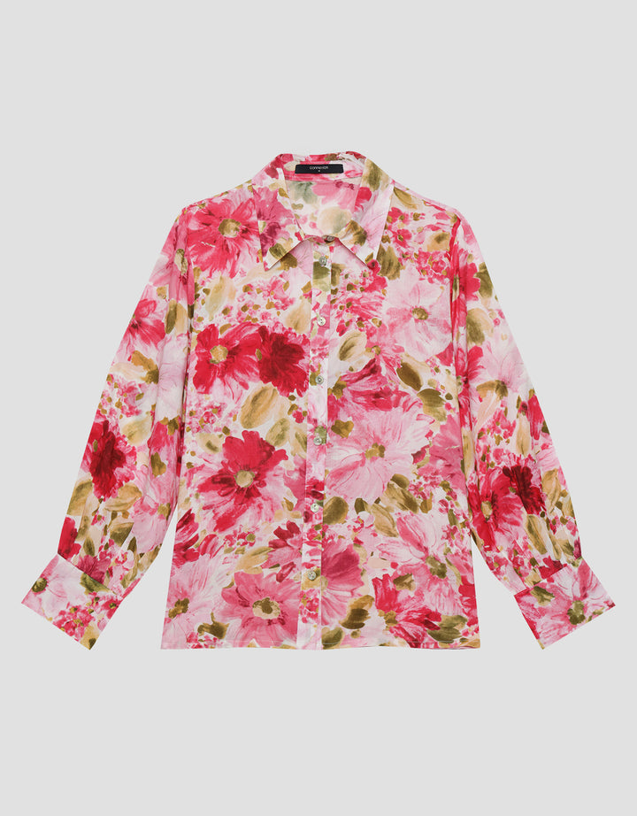 Connexion With Flower Print Kemeja Wanita