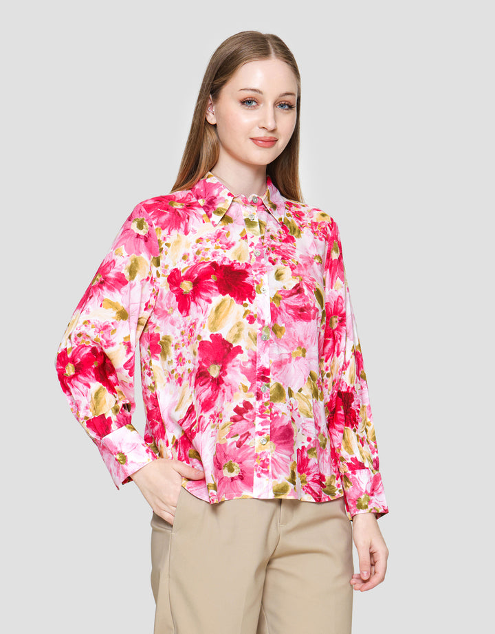 Connexion With Flower Print Kemeja Wanita