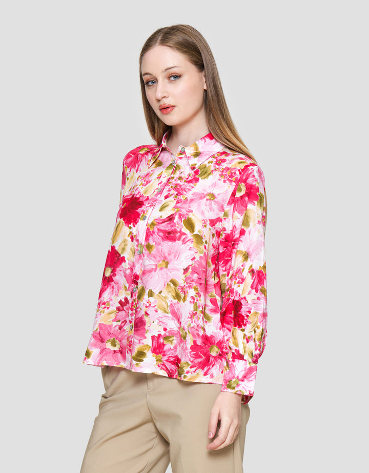 Connexion With Flower Print Kemeja Wanita