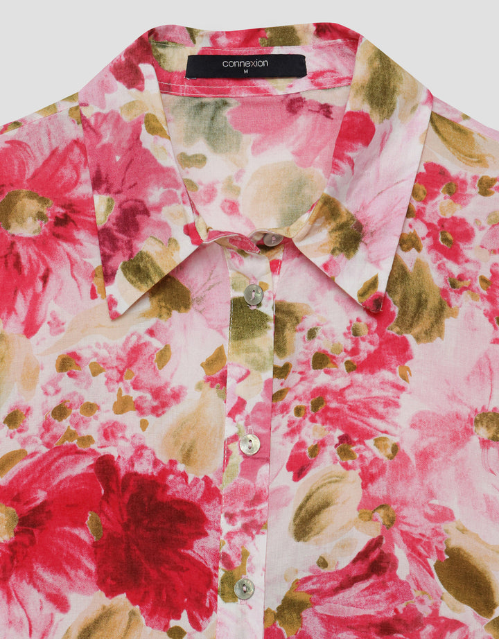 Connexion With Flower Print Kemeja Wanita