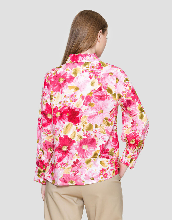 Connexion With Flower Print Kemeja Wanita