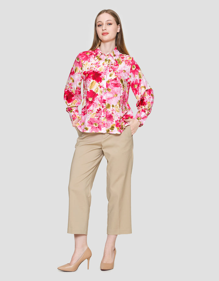 Connexion With Flower Print Kemeja Wanita