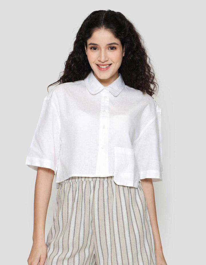 Nevada Boxy Textured Kemeja Wanita