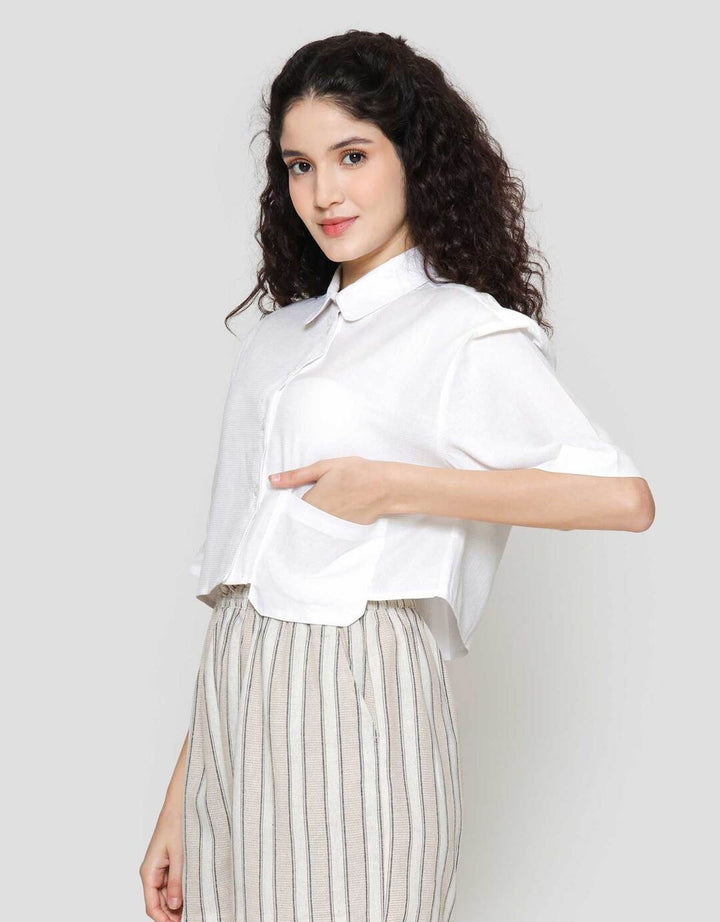 Nevada Boxy Textured Kemeja Wanita