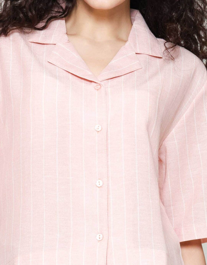 Nevada Boxy Stripe Kemeja Wanita