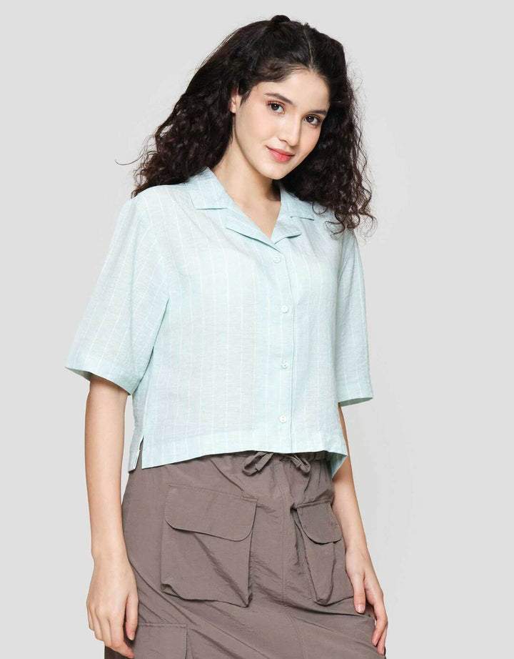 Nevada Boxy Stripe Kemeja Wanita