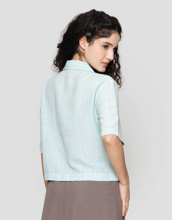 Nevada Boxy Stripe Kemeja Wanita