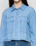 Nevada Regular 2 Pockets Kemeja Denim Wanita