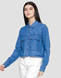 Nevada Regular 2 Pockets Kemeja Denim Wanita