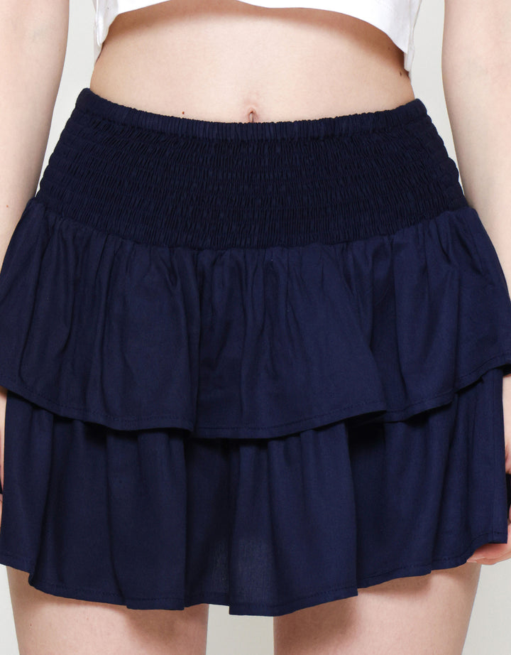 Nevada Woven Short Tier Rok Mini Wanita