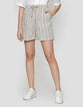 Nevada Linen Stripe Celana Pendek Wanita