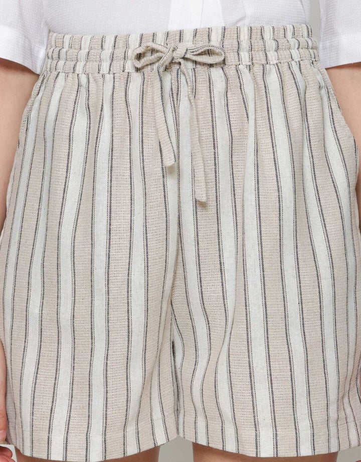 Nevada Linen Stripe Celana Pendek Wanita