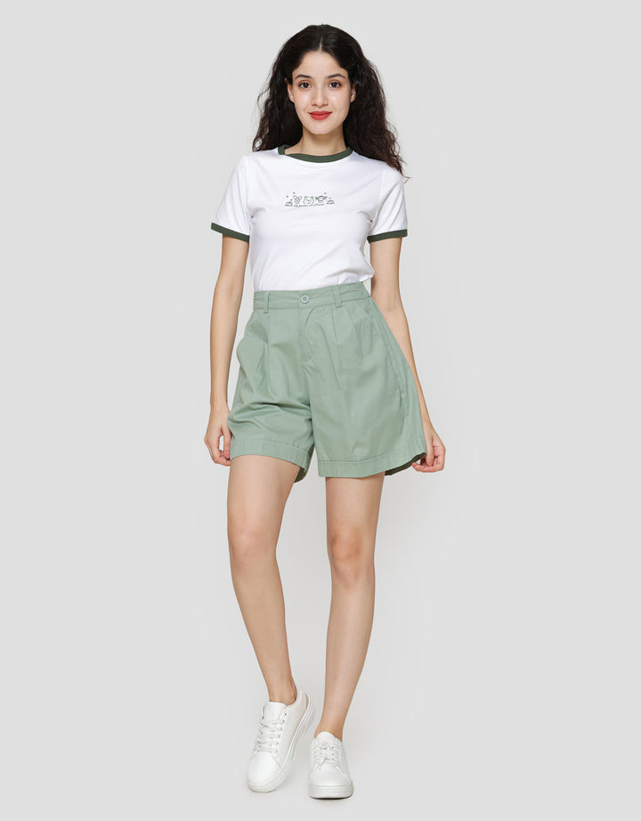 Nevada Woven Basic Pleats Celana Pendek Wanita