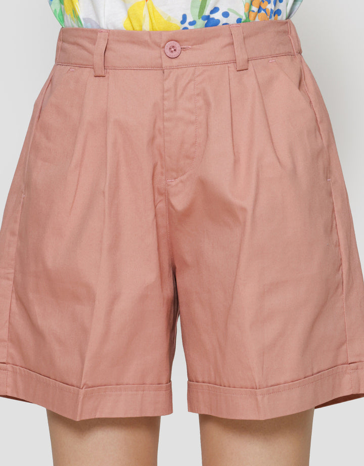 Nevada Woven Basic Pleats Celana Pendek Wanita