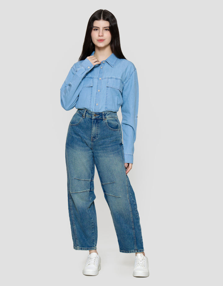 Nevada Baloon Celana Panjang Denim Wanita