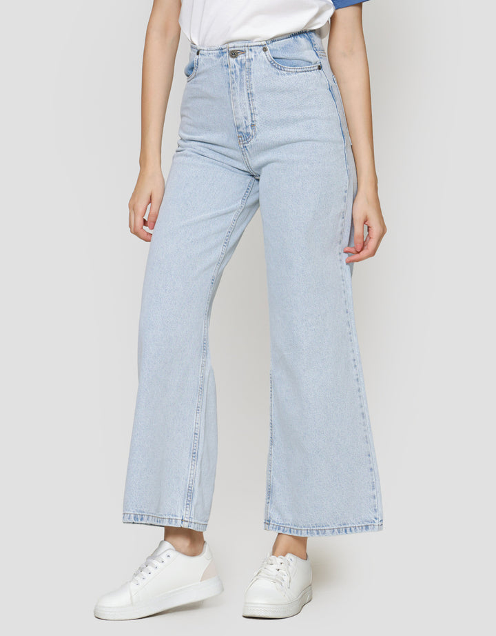 Nevada Wide Leg No Waistband Celana Panjang Denim Wanita