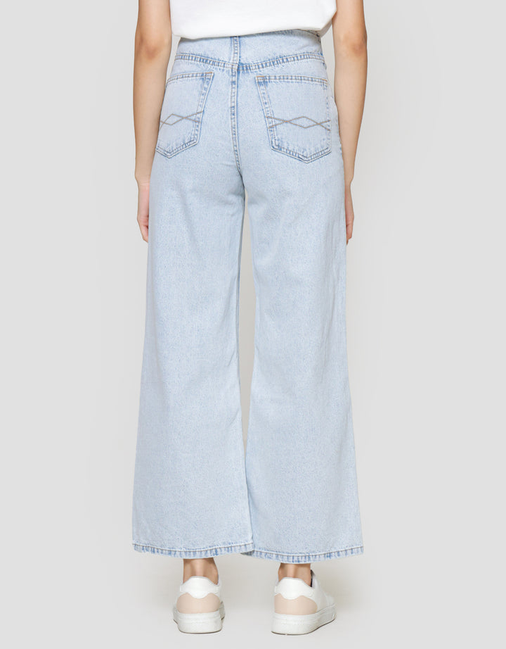 Nevada Wide Leg No Waistband Celana Panjang Denim Wanita