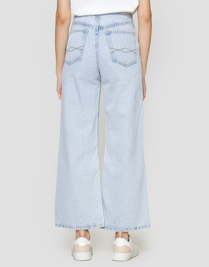 Nevada Wide Leg No Waistband Celana Panjang Denim Wanita