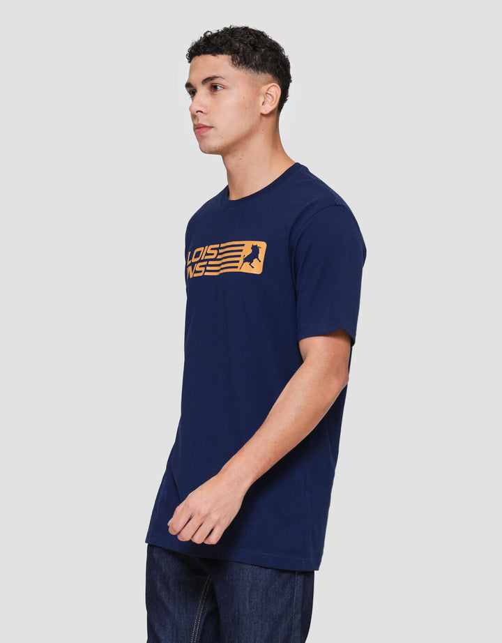 Lois Print Stripe Kaos Lengan Pendek Pria