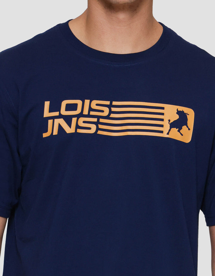 Lois Print Stripe Kaos Lengan Pendek Pria