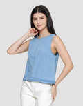 Nevada Chambray Kemeja Sleeveless Wanita