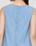 Nevada Chambray Kemeja Sleeveless Wanita