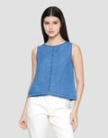 Nevada Chambray Kemeja Sleeveless Wanita