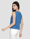 Nevada Chambray Kemeja Sleeveless Wanita