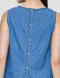 Nevada Chambray Kemeja Sleeveless Wanita