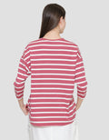 Connexion Stripe Drop Shoulder Kaos Wanita