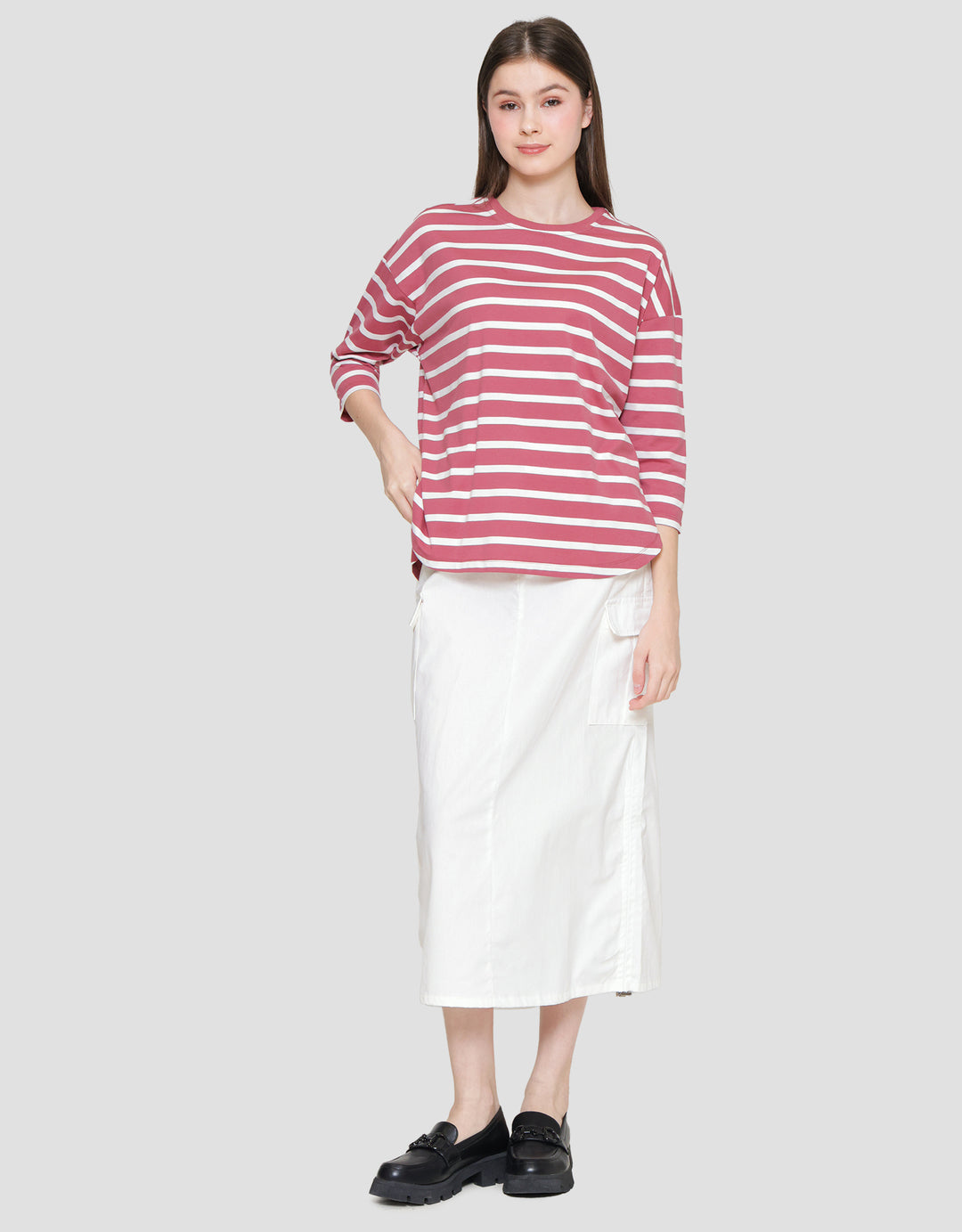 Connexion Stripe Drop Shoulder Women's T-Shirt
