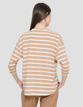 Connexion Stripe Drop Shoulder Kaos Wanita