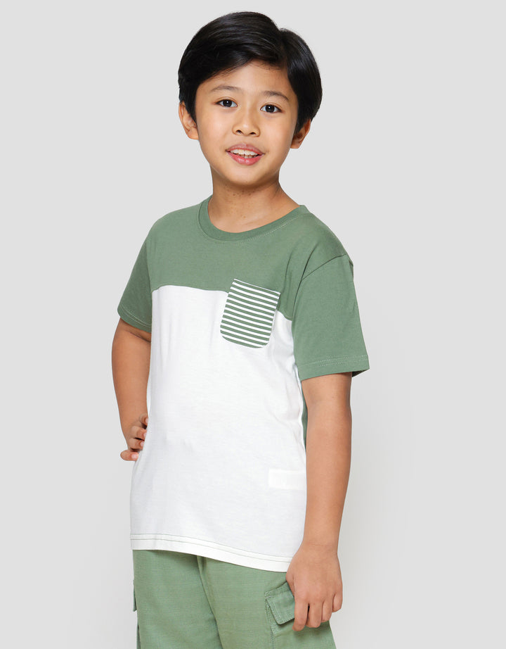 Little M Cut Sewn Ktg Salur Kaos Anak Laki-laki