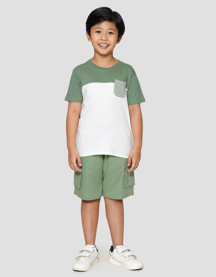 Little M Cut Sewn Ktg Salur Kaos Anak Laki-laki