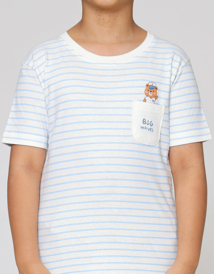 Little M Salur Bear Big Waves Kaos Anak Laki-laki