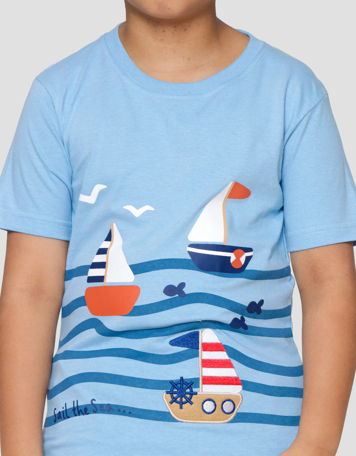 Little M Ship Marine Kaos Anak Laki-laki