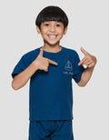 Little M Ov Waffle Bdr Sail Print Kaos Lengan Pendek Anak Laki-laki