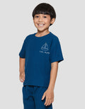 Little M Ov Waffle Bdr Sail Print Kaos Lengan Pendek Anak Laki-laki