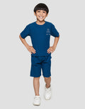 Little M Ov Waffle Bdr Sail Print Kaos Lengan Pendek Anak Laki-laki