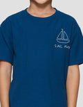 Little M Ov Waffle Bdr Sail Print Kaos Lengan Pendek Anak Laki-laki