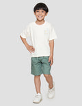 Little M Ov Waffle Bdr Dino Print Kaos Lengan Pendek Anak Laki-laki