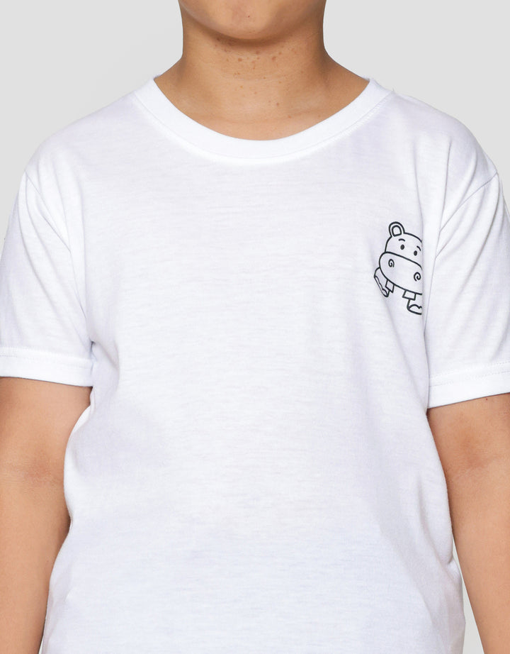 Little M Tc Hippo Sablon Kiri Kaos Anak Laki-laki