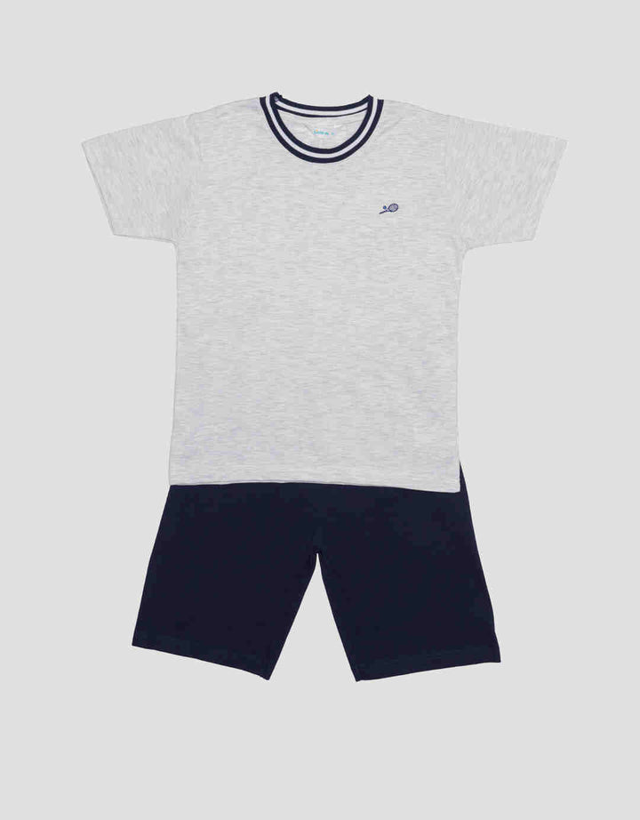Little M Rib Manset Tennis Baju Set Anak Laki-Laki