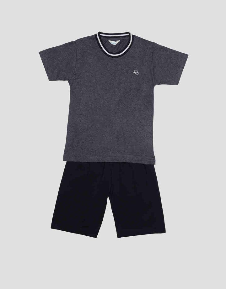 Little M Rib Manset Rugby Baju Set Anak Laki-Laki