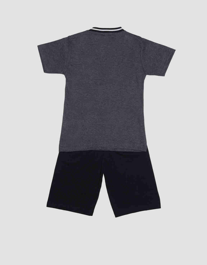 Little M Rib Manset Rugby Baju Set Anak Laki-Laki